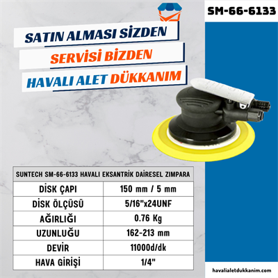 SUNTECH SM-66-6133 Havalı Eksantrik Dairesel Zımpara