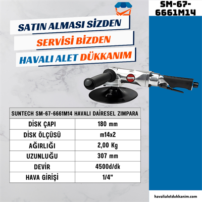 SUNTECH SM-67-6661M14 Havalı Dairesel Zımpara