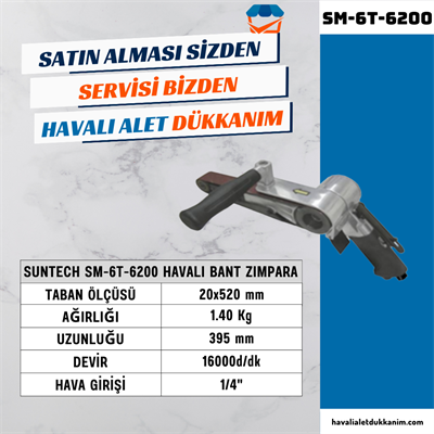 SUNTECH SM-6T-6200 Havalı Bant Zımpara