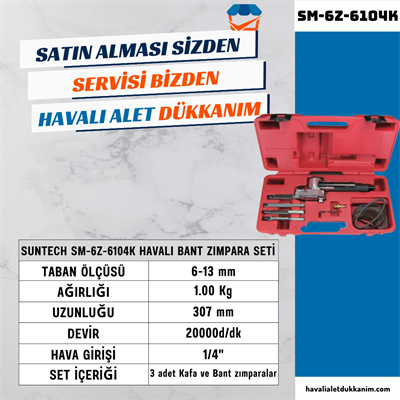 SUNTECH SM-6Z-6104K Havalı Bant Zımpara Seti
