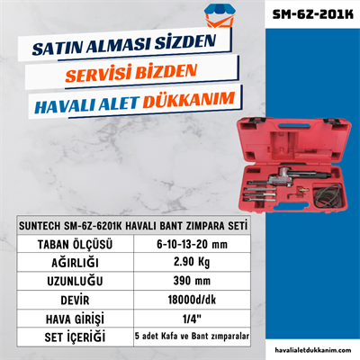 SUNTECH SM-6Z-6201K Havalı Bant Zımpara Seti
