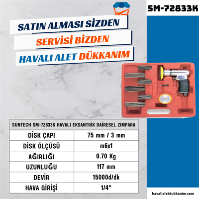 SUNTECH SM-72833K Havalı Eksantrik Dairesel Zımpara