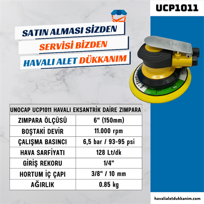 UNOCAP UCP1011 Havalı Eksantrik Daire Zımpara 150 mm (Vakumsuz)