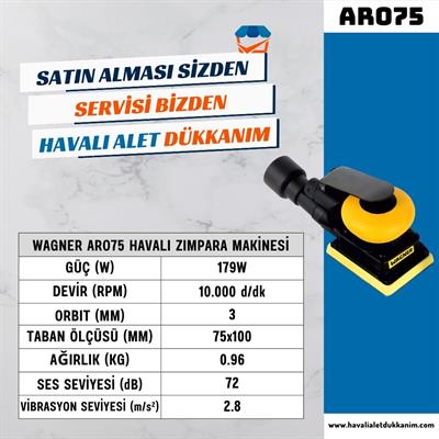 WAGNER ARO75 Havalı Zımpara Makinesi 75x100 mm