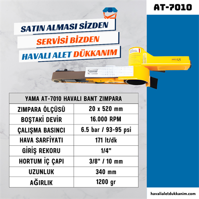 YAMA AT-7010 Havalı Dar Tip Bant Zımpara