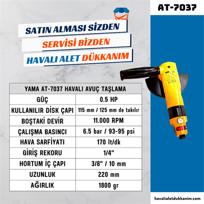 YAMA AT-7037 Havalı Avuç Taşlama 115 mm