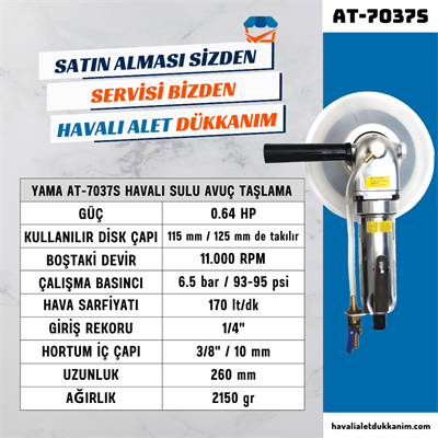 YAMA AT-7037S Sulu Avuç Taşlama 115mm