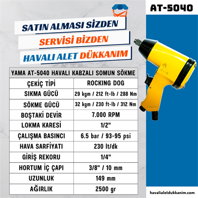 YAMA AT-5040 Havalı Kabzalı Somun Sökme 1/2