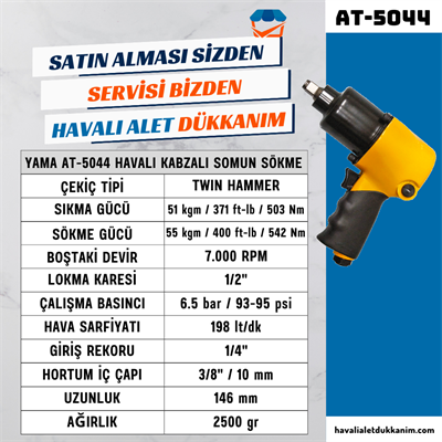 YAMA AT-5044 Havalı Kabzalı Somun Sökme 1/2