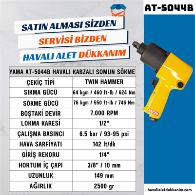 YAMA AT-5044B Havalı Kabzalı Somun Sökme 1/2