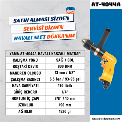 YAMA AT-4044A Havalı Kabzalı Matkap Ağır Tip 13 mm