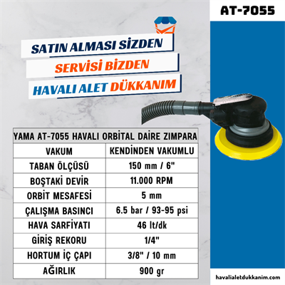 YAMA AT-7055 Havalı Orbital Daire Zımpara 150 mm