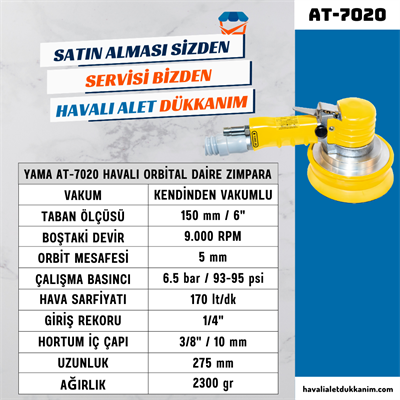 YAMA AT-7020 Havalı Orbital Daire Zımpara 150 mm