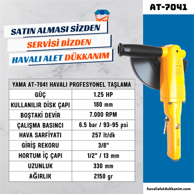 YAMA AT-7041 Havalı Profesyonel Taşlama 180 mm