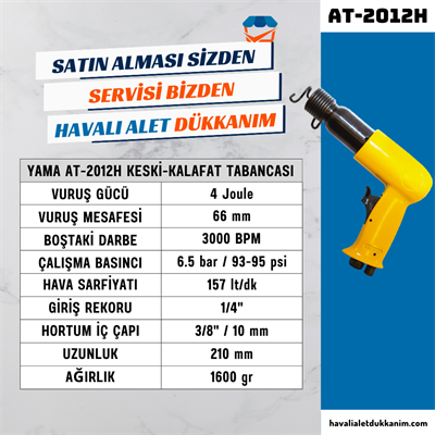 YAMA AT-2012H Keski / Kalafat Tabancası 190 mm
