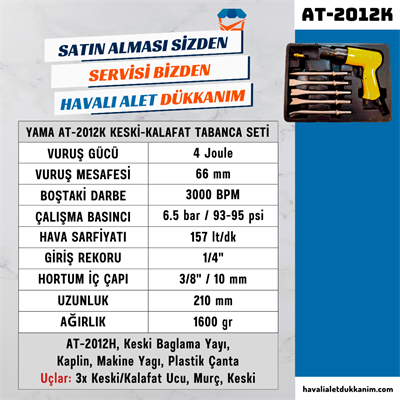 YAMA AT-2012K Keski / Kalafat Tabanca Seti 190 mm