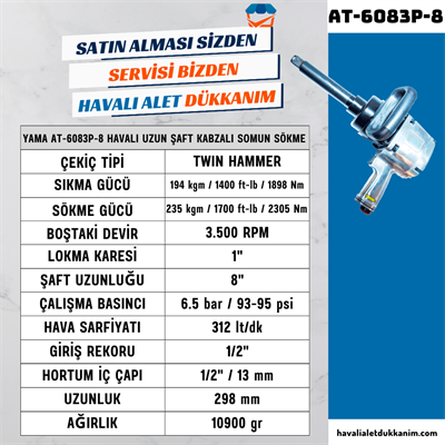 YAMA AT-6083P-8 Havalı Uzun Şaft Kabzalı Somun Sökme 1
