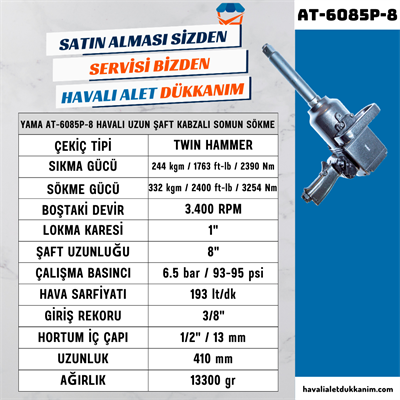 YAMA AT-6085P-8 Havalı Uzun Şaft Kabzalı Somun Sökme 1