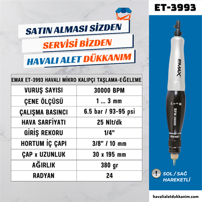 EMAX ET-3993 Havalı Mikro Taşlama-Eğeleme