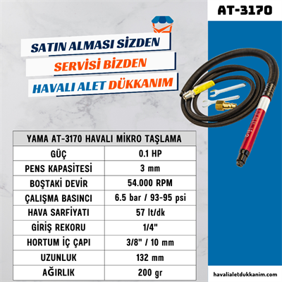 YAMA AT-3170 Havalı Mikro Taşlama 3 mm