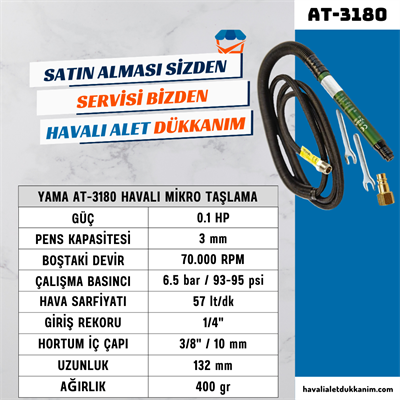 YAMA AT-3180 Havalı Mikro Taşlama 3 mm