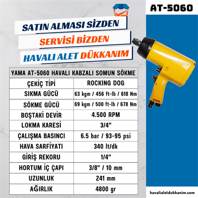 YAMA AT-5060 Havalı Kabzalı Somun Sökme 3/4