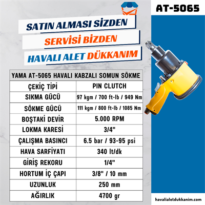 YAMA AT-5065 Havalı Kabzalı Somun Sökme 3/4