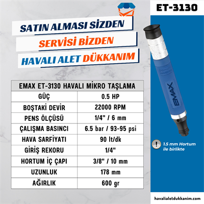 EMAX ET-3130 Havalı Mikro Taşlama 3 mm