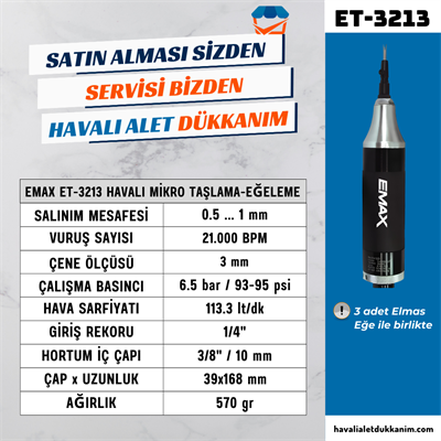 EMAX ET-3213 Havalı Mikro Taşlama-Eğeleme 3 mm