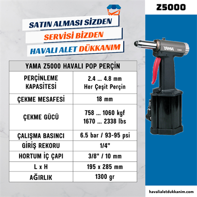 YAMA Z5000 Havalı Pop Perçin 4.8 mm
