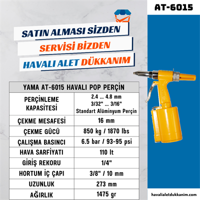 YAMA AT-6015 Havalı Pop Perçin 4.8 mm
