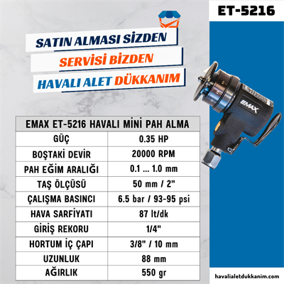 EMAX ET-5216 Havalı Mini Pah Alma 50 mm