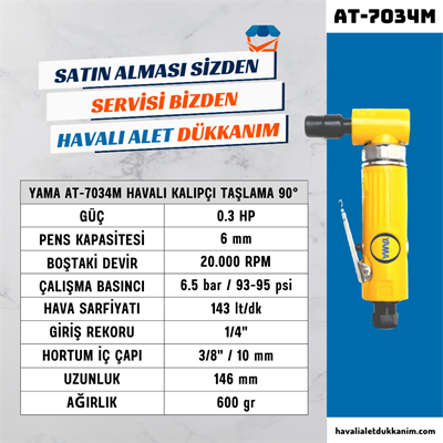 YAMA AT-7034M Havalı Kalıpçı Taşlama 90°