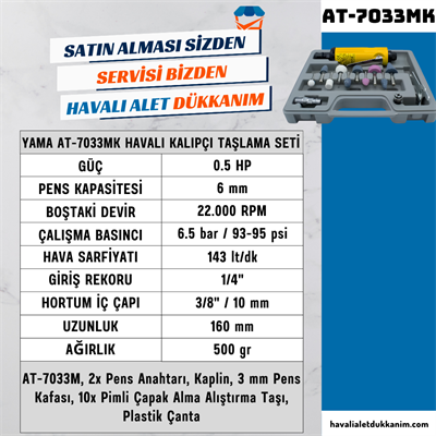 YAMA AT-7033MK Havalı Kalıpçı Taşlama Seti