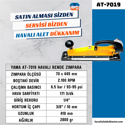 YAMA AT-7019 Havalı Rende Zımpara