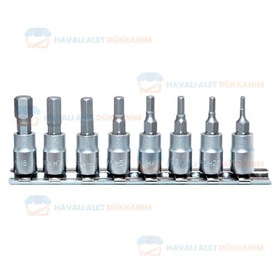 NT Tools NCSET14AL S2 Allen CrV Lokma Seti 8 Parça 1/4