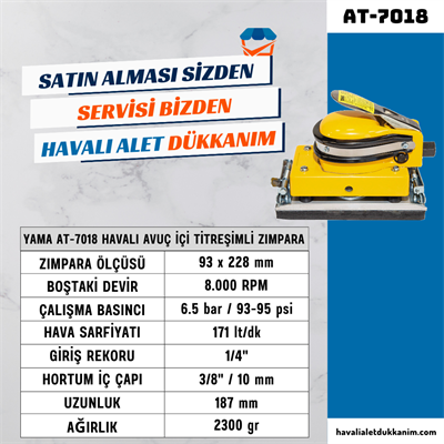 YAMA AT-7018 Havalı Avuç İçi Titreşimli Zımpara