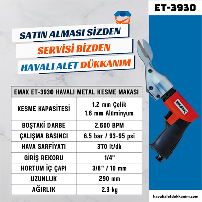 EMAX ET-3930 Havalı Metal Kesme Makası