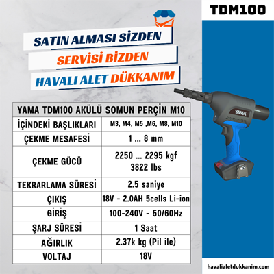 YAMA TDM100 Akülü Kömürsüz Motor Somun Perçin M10
