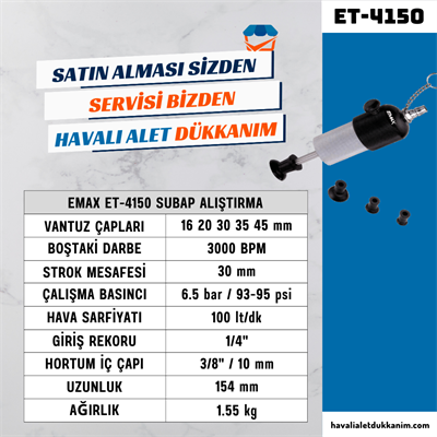 EMAX ET-4150 Subap Alıştırma