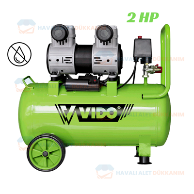 VIDO WD060215020 Kompresör Yağsız ve Sessiz 50 Lt