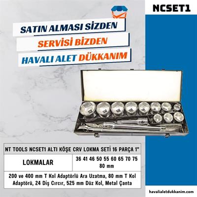 NT Tools NCSET1 Altı Köşe CrV Lokma Seti 16 Parça 1