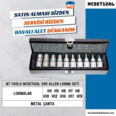 NT Tools NCSET12AL CrV Allen Lokma Seti 11 Parça 1/2