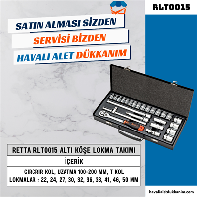 RETTA RLT0015 Altı Köşe Lokma Takımı 14 Parça 3/4