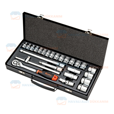 RETTA RLT2502 1/2” 25 Parça 6 Köşe Lokma Takımı