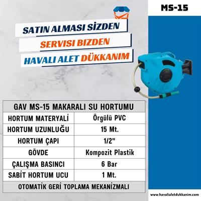 GAV MS-15 Makaralı Su Hortumu 15 Metre