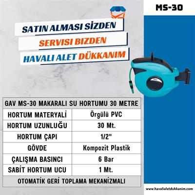 GAV MS-30 Makaralı Su Hortumu 30 Metre