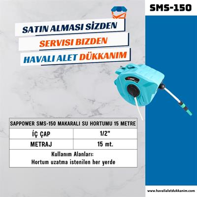 SAPPOWER SMS-150 Makaralı Su Hortumu 15 metre