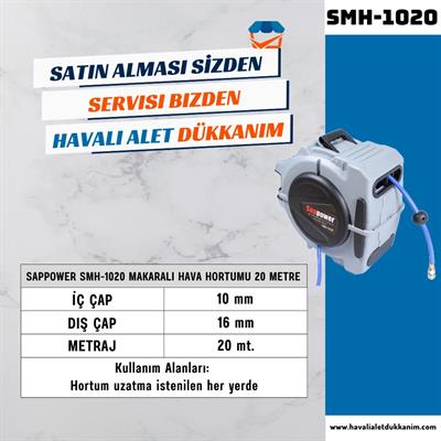 SAPPOWER SMH-1020 Makaralı Hava Hortumu 20 metre