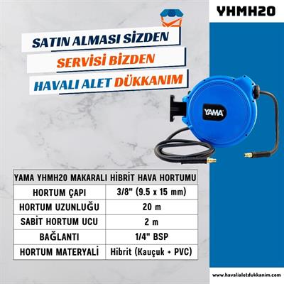 YAMA YHMH20 Makaralı Hibrit Hava Hortumu 20+2 metre
